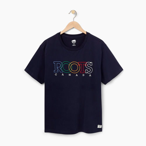 Roots男装第2件5折：Mens Roots Colourlines T-shirt