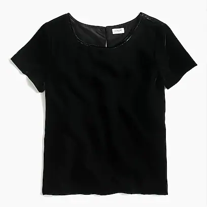 JCrew工厂店Velvet T-shirt