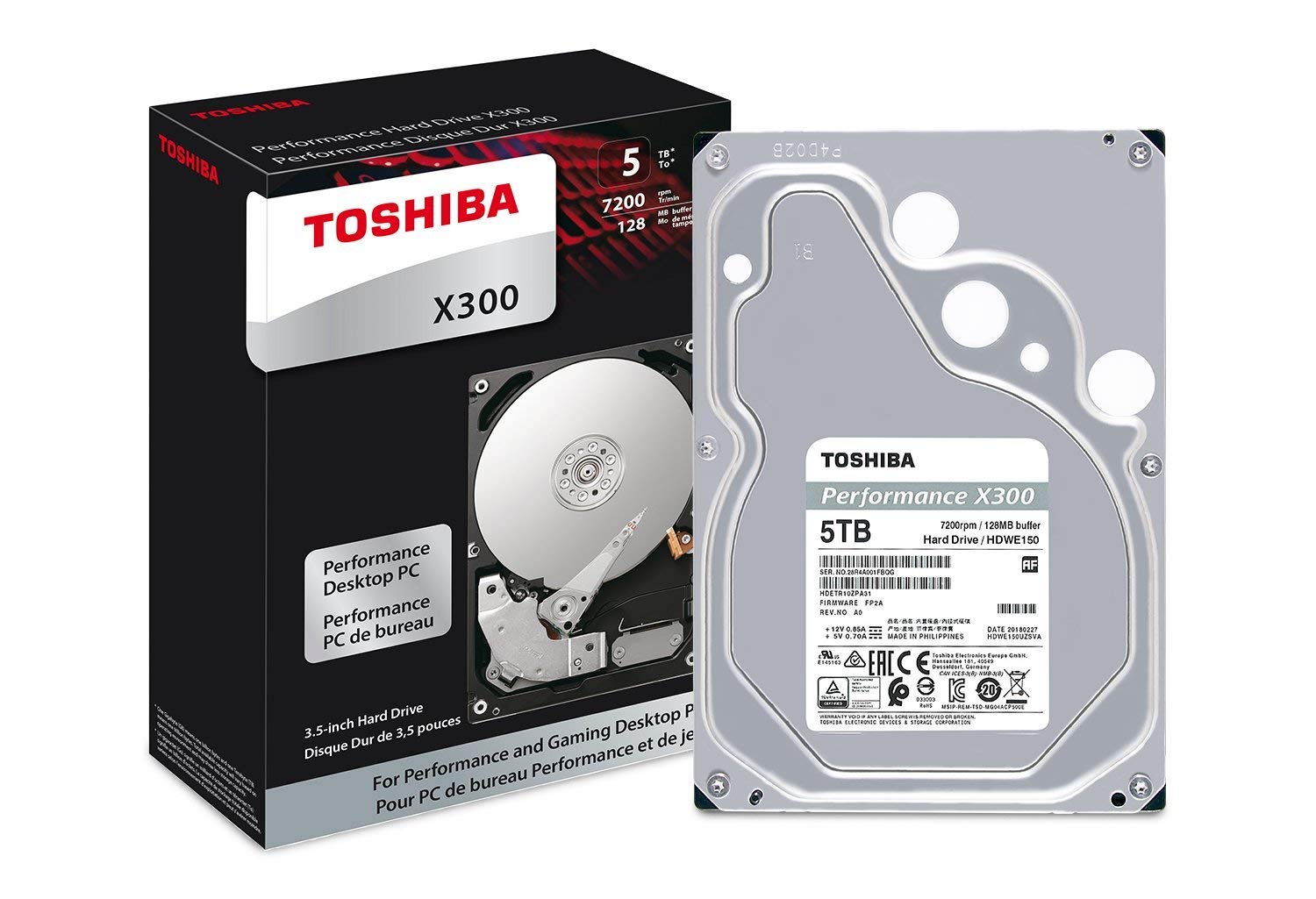 不能再低了！Toshiba 东芝 X300 7200RPM 5TB 高性能台式机硬盘