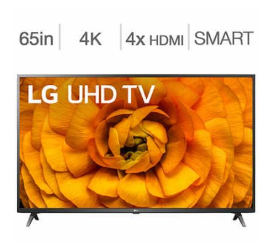 LG 65 英寸智能 4K 超高清电视 65UN9000 - $797.99 （原生 120Hz）