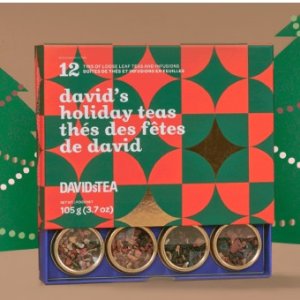 圣诞礼物：DAVIDsTEA套装优惠 12种茶/盒 一盒自留一盒送礼 $40收2盒 包邮