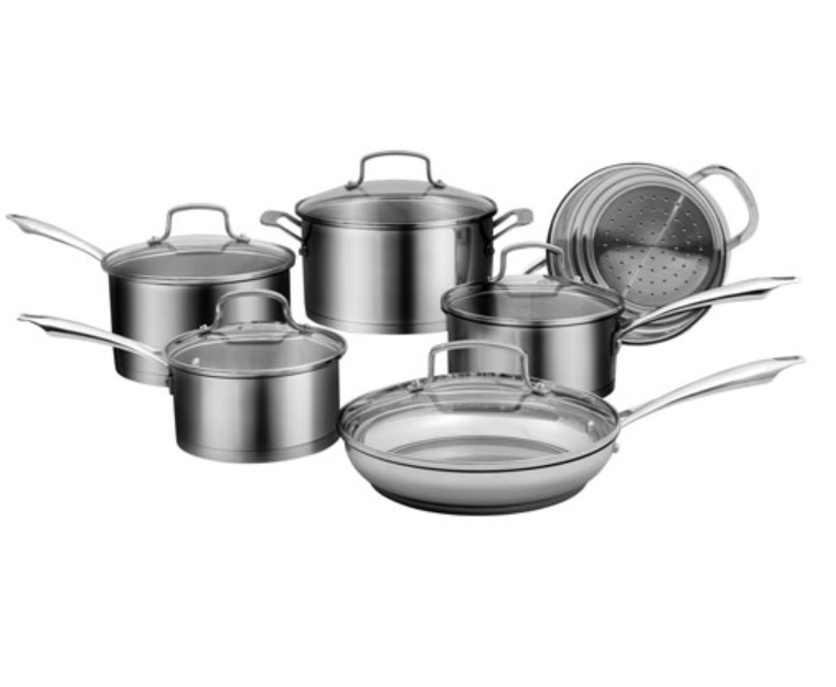 Cuisinart 专业系列 11 件套优质不锈钢炊具套装 - 银色