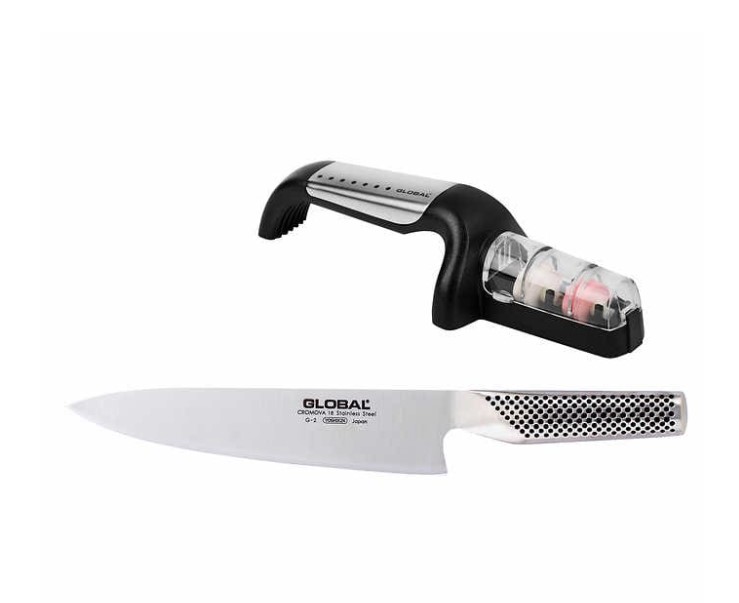 Global G2 厨师刀和 G91SB 磨刀器，2 件 - 69.99 加元（ATL）