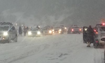 4日海天公路路况。(Global News)
4日海天公路路况。(Global News)