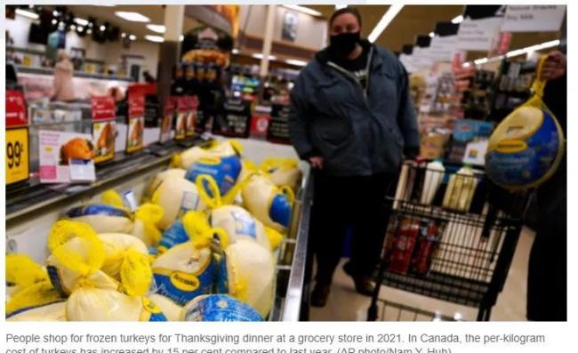 加拿大感恩节临近 这些食品相比去年又贵了很多