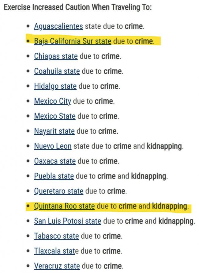 墨西哥,不要去!美国发出最高级别旅行警告! 墨西哥,不要去!美国发出最高级别旅行警告!