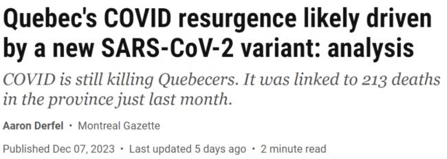 JN.1变种来了 美国每周上千新冠死 加拿大也&hellip;