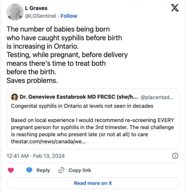 加拿大这里梅毒疫情爆发 孩子最容易被传染