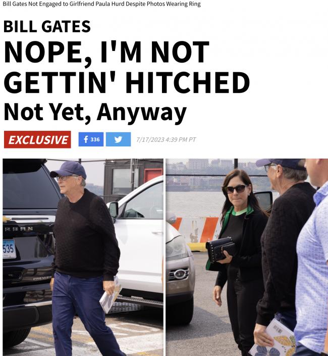 67岁的比尔&middot;盖茨要闪婚？60岁豪门遗孀秀出巨大钻戒！当事人亲自回应&hellip;