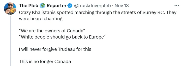 全网暴怒!大温印度人集结嘶吼:“我们才是加拿大的主人!你们都滚回欧洲!” 全网暴怒!大温印度人集结嘶吼:“我们才是加拿大的主人!你们都滚回欧洲!”