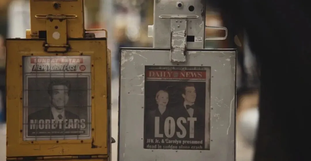 飞机失事后，媒体对这对夫妇的报道。（图/《爱情故事：小约翰&middot;肯尼迪与卡罗琳&middot;贝塞特》）