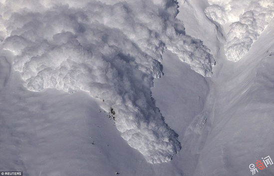 令人惊叹的瞬间 瑞士山大雪崩(图)
