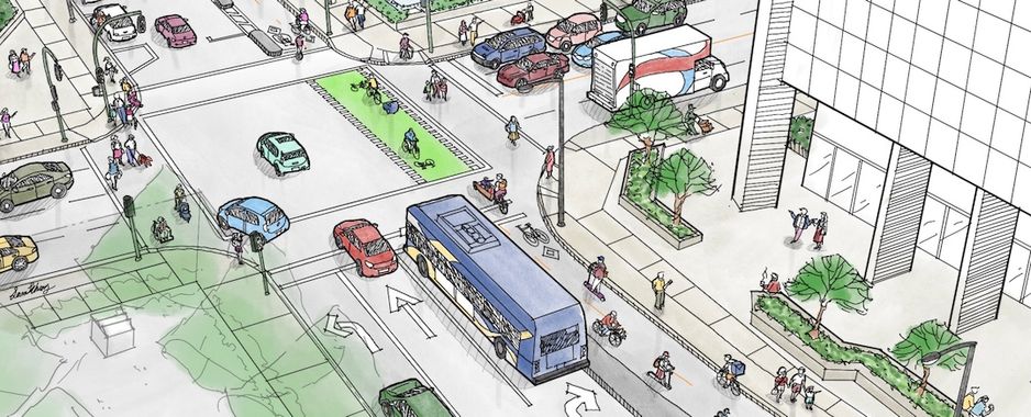 温哥华梅尔维尔街自行车道概念