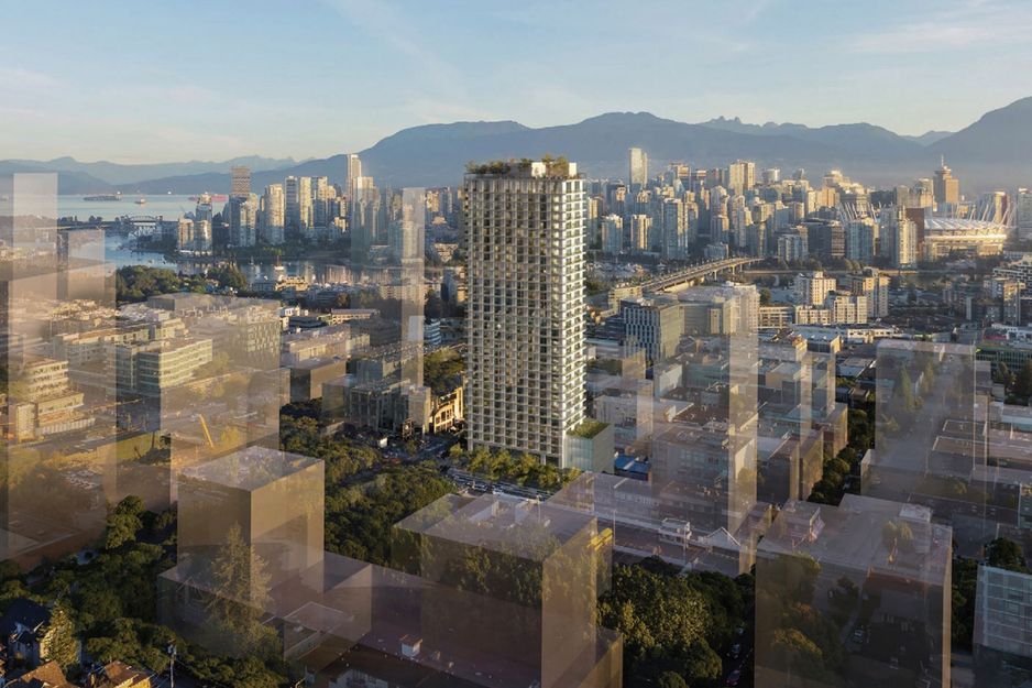 位于百老汇-市政厅天空铁路站旁的32层无停车位租赁住宅塔