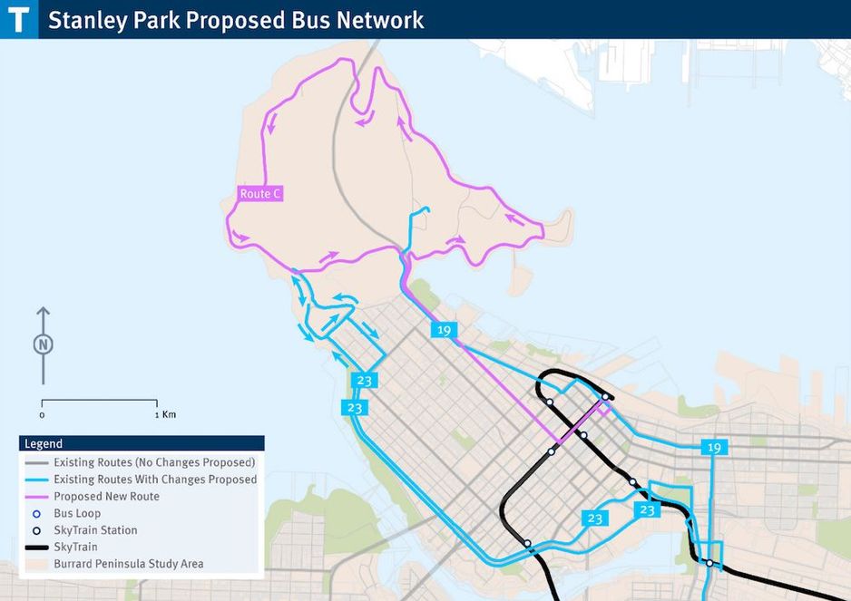 TransLink 史丹利公园提议的公交线路