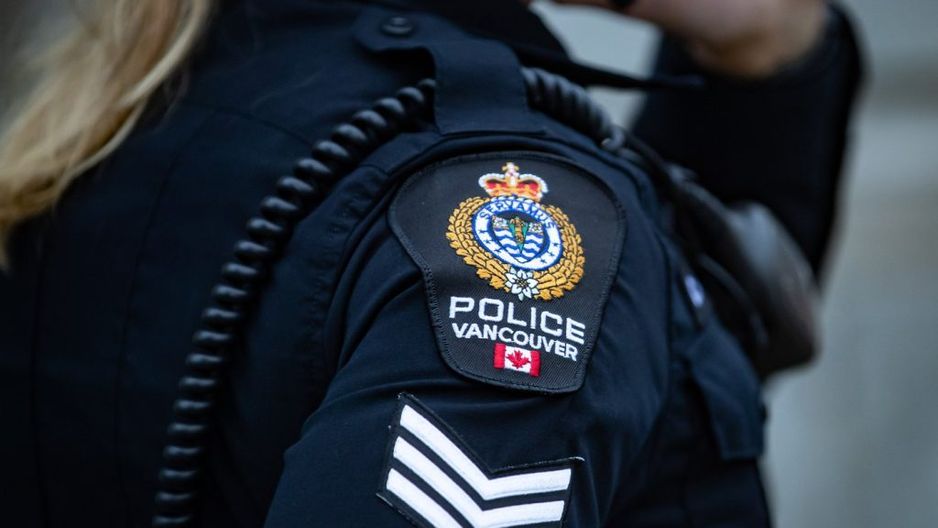 温哥华警察局的警徽,拍摄于2021年1月9日,温哥华。加拿大新闻社/达里尔·迪克