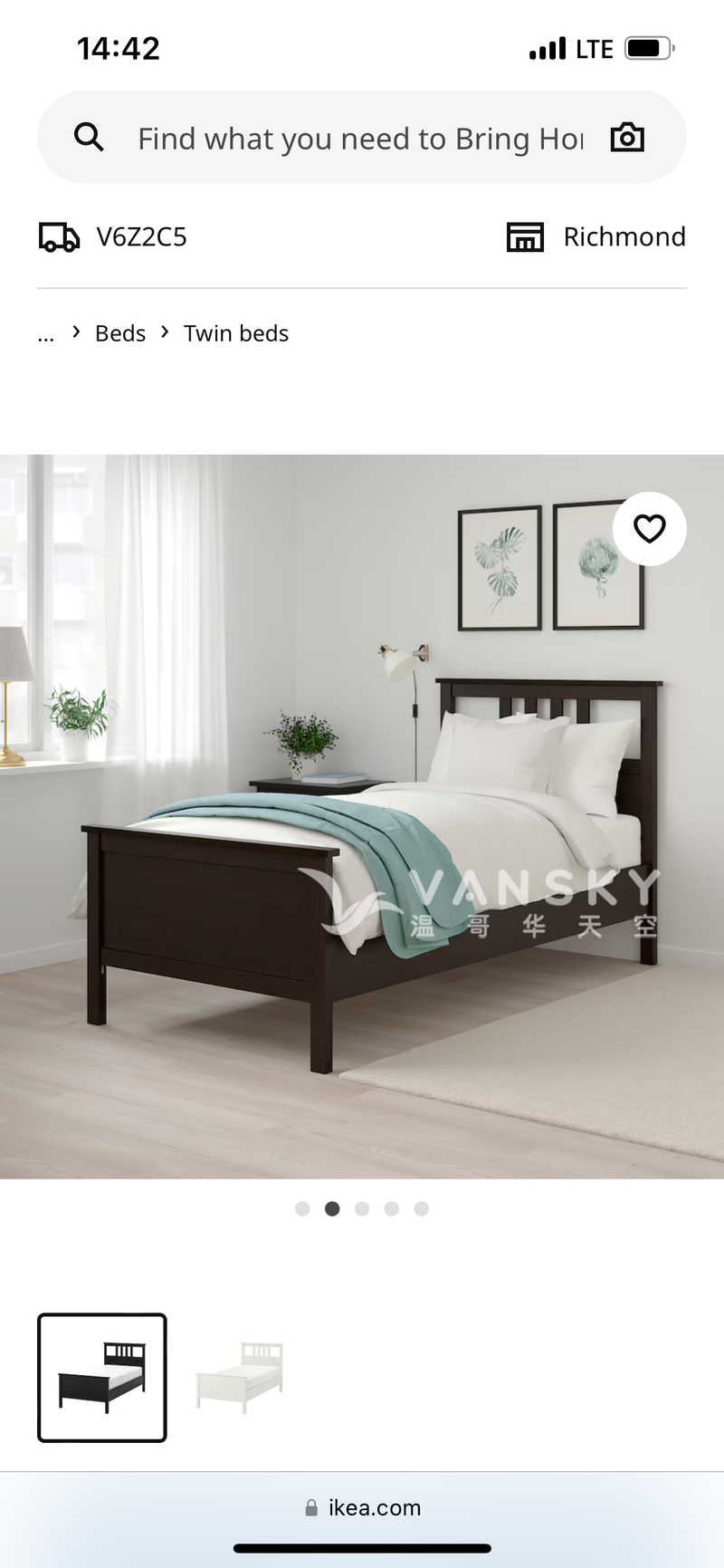 IKEA 实木床+床垫Twin size 九成新 价格可协商