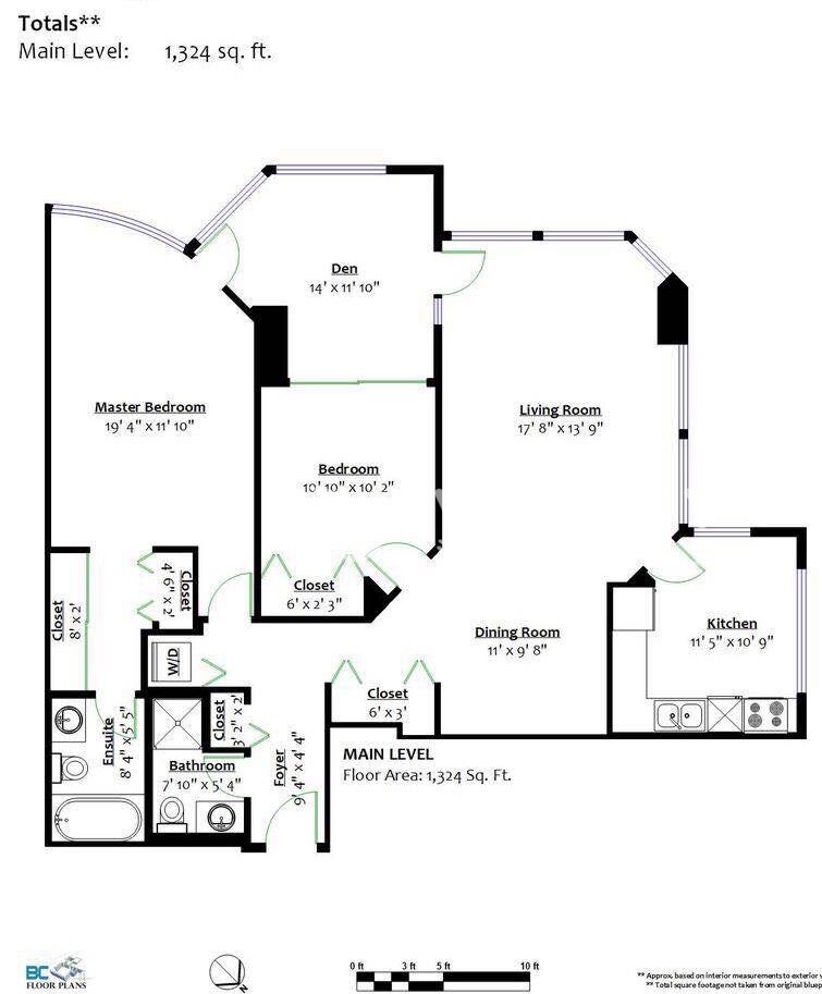 出租Metrotown天车站旁2房1dan高层