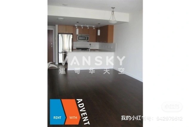 richmond 市中心高层水泥公寓一房一厅包家具出租$2450