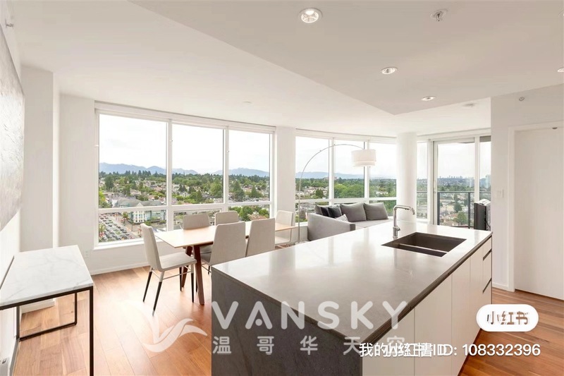 温西高层公寓两房一den出租