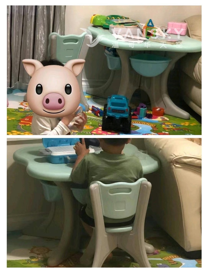 －套儿童桌椅（9成新、可折装）$ 20，列治文自取，7789601276（请发短信）