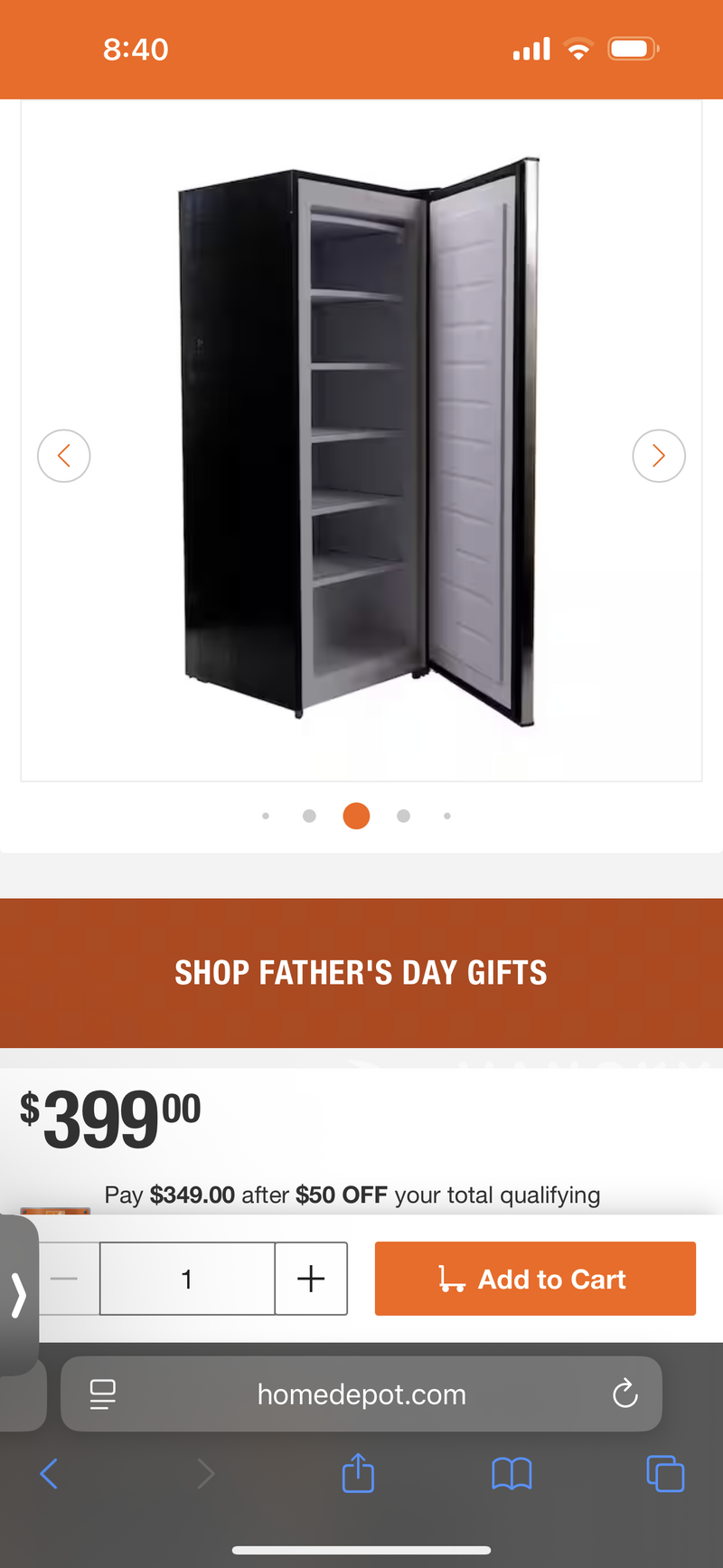 Frigidiare立式冰柜