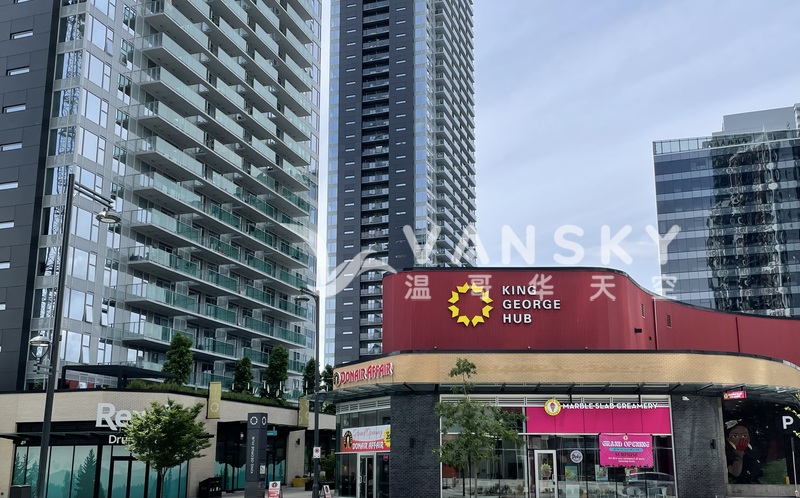 素里天车总站King George Hub全新靓景高层2房2卫公寓出租