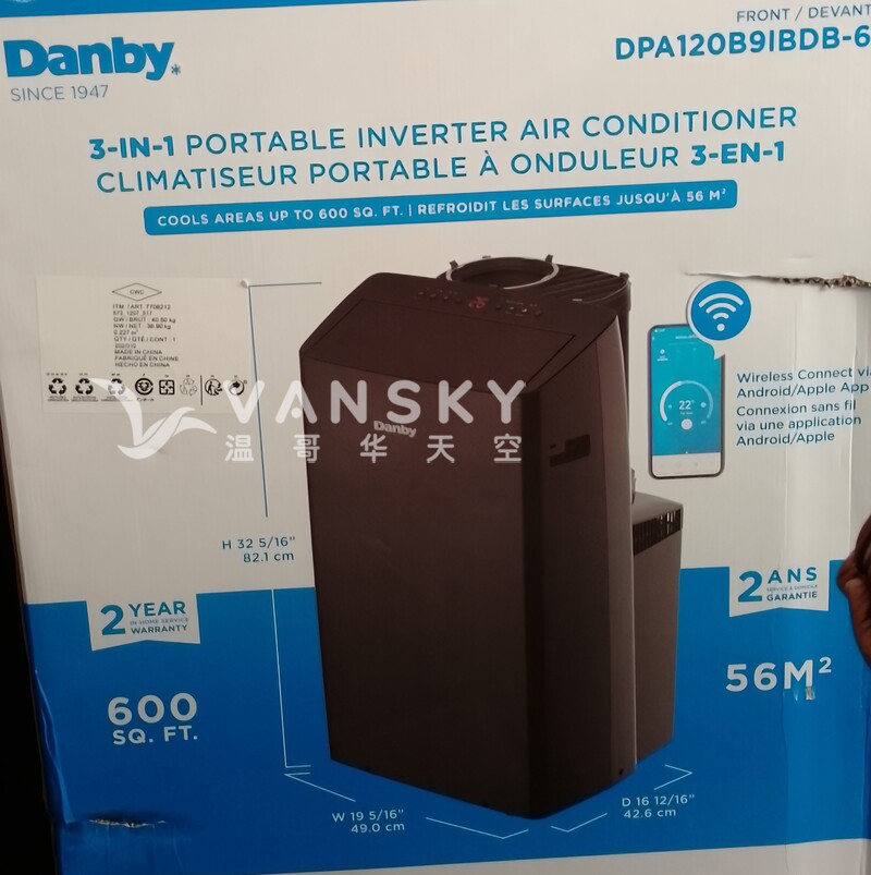 Danby移动空调 - 仅用一次，近乎全新！