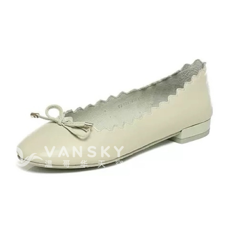 回流大甩卖 | 全真皮小羊皮波浪边平底单鞋