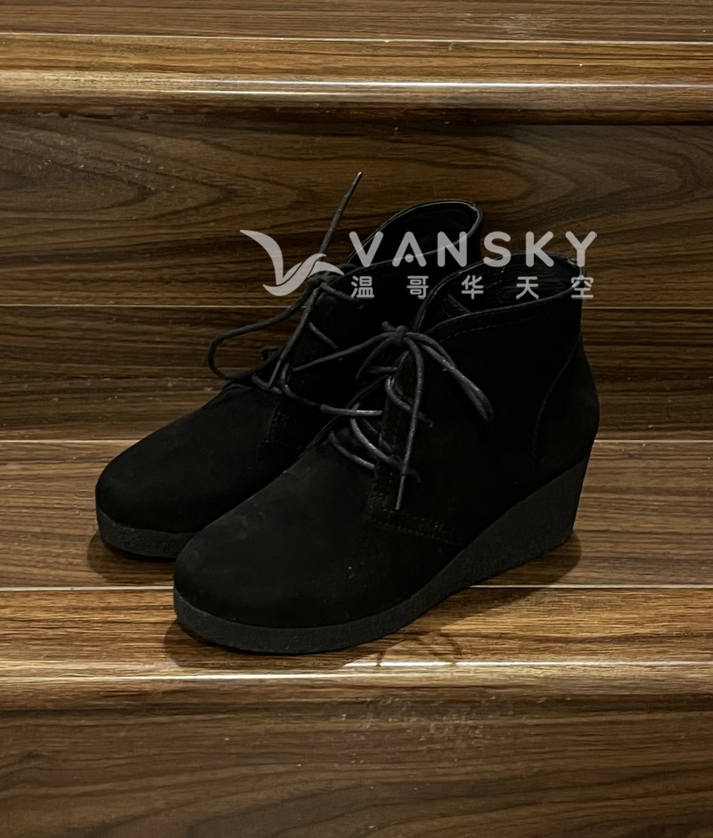 回流大甩卖 | 黑色麂皮真皮踝靴短靴 | 35码