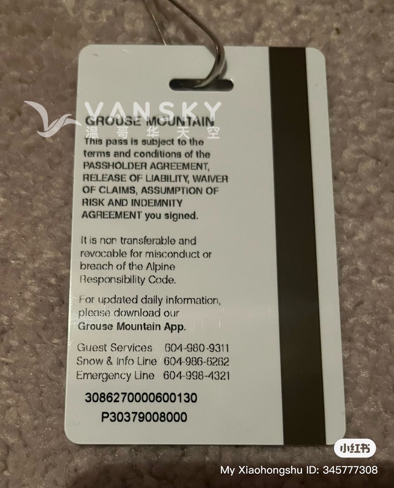 Grouse mountain winter season Y2play boy ticket 