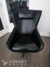 9成新真皮单人旋转沙发椅