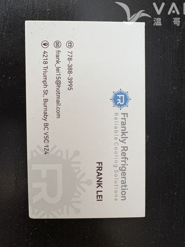 Frankly Refrigeration 二十多年BC本地各类型冷库冰房空调 安装维修保养经验