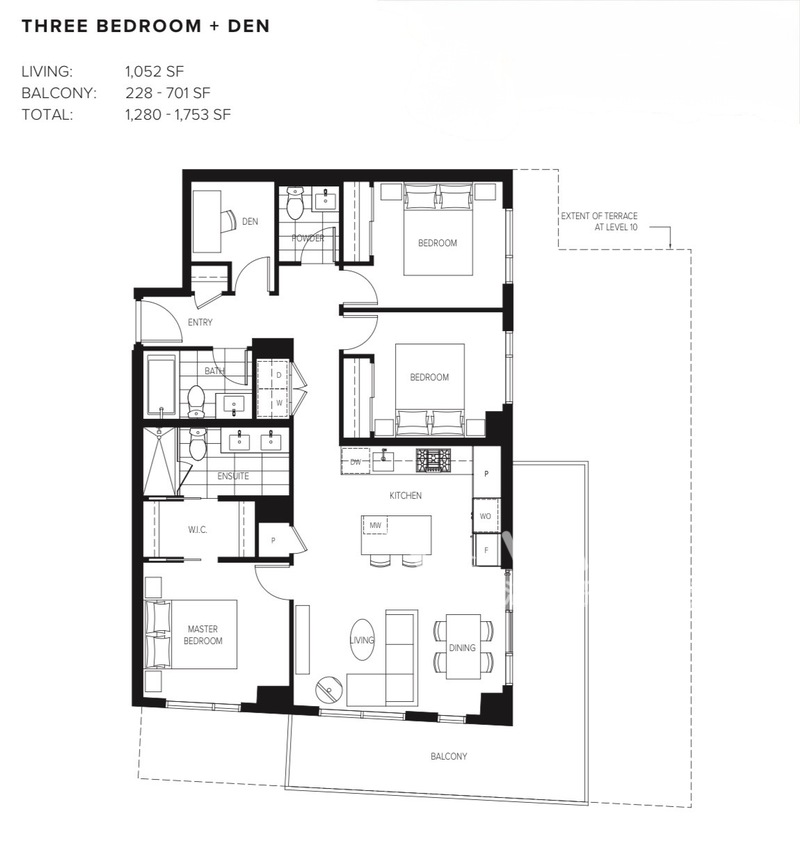 列治文全新3房公寓