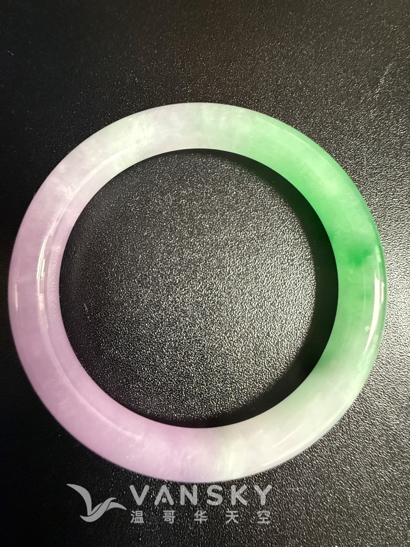 天然缅甸翡翠手镯 /满绿色老翡翠手链