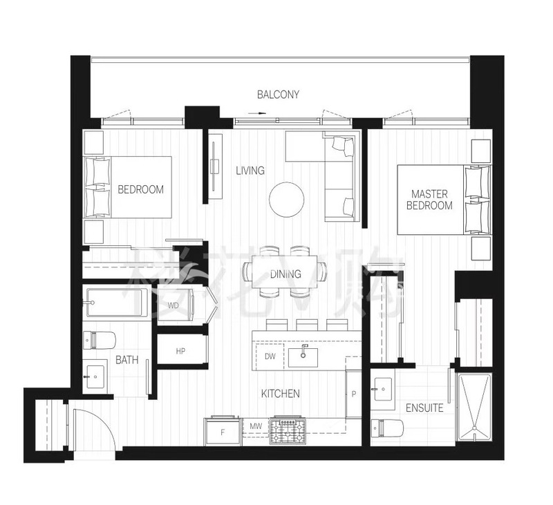 Metrotown 全新两室两卫公寓